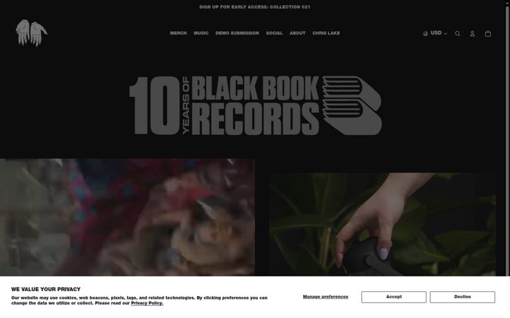 Screenshot of blackbookrecs.com