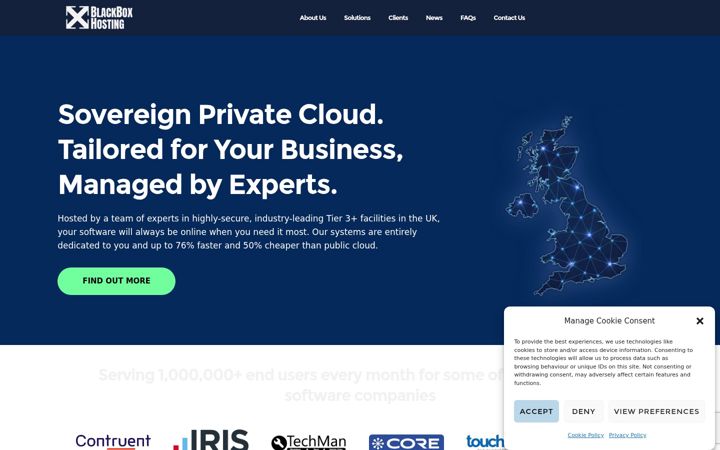 Captura de ecrã de blackboxhosting.co.uk