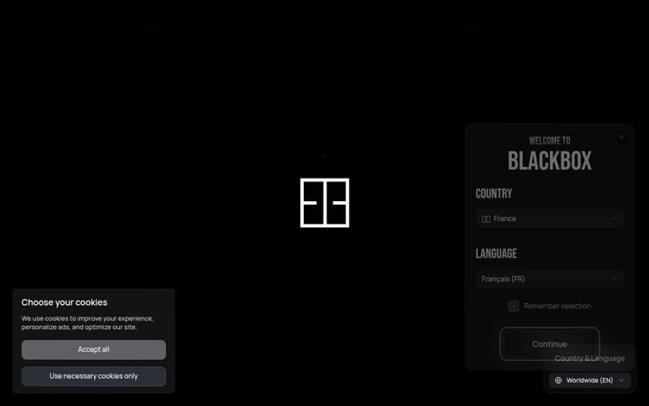 Screenshot of blackboxparis.com
