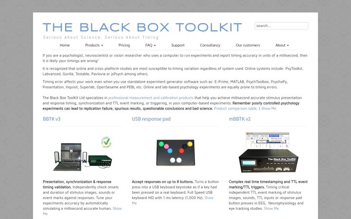 Captura de ecrã de blackboxtoolkit.com