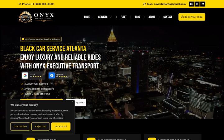 Screenshot of blackcarservicesatlanta.com