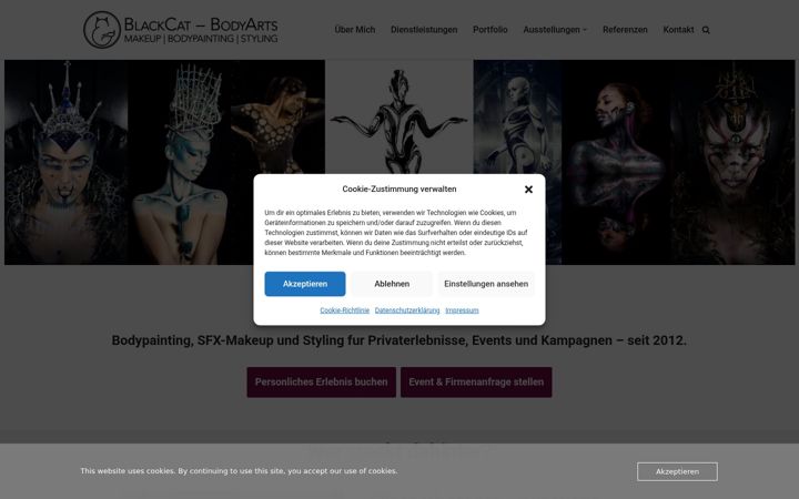 Screenshot of blackcat-bodyarts.com