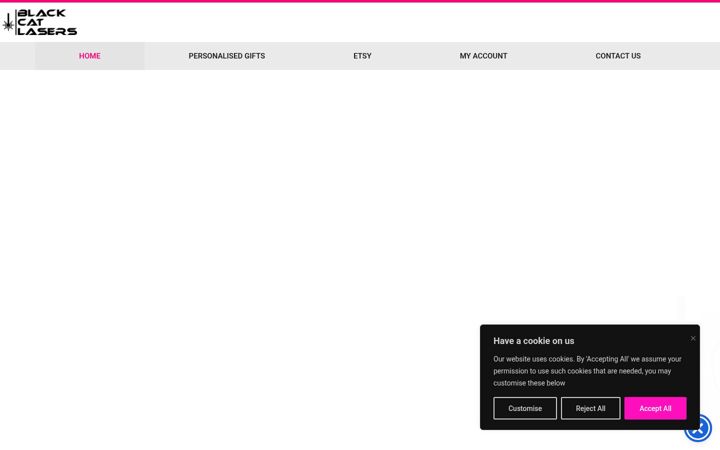 Screenshot of blackcatlasers.co.uk