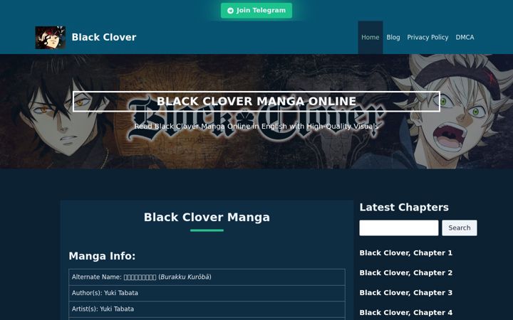 Екранна снимка на blackcloveronline.com