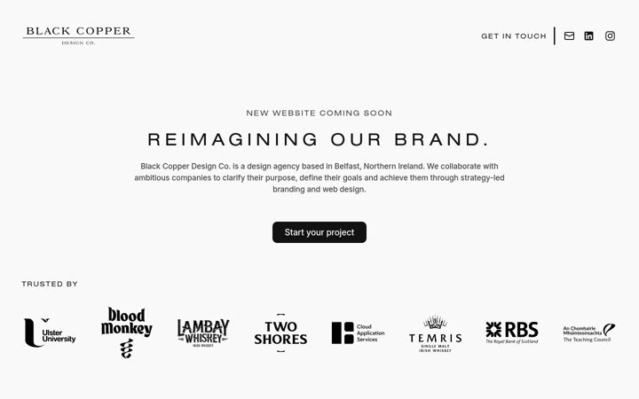 Screenshot of blackcopperdesign.com