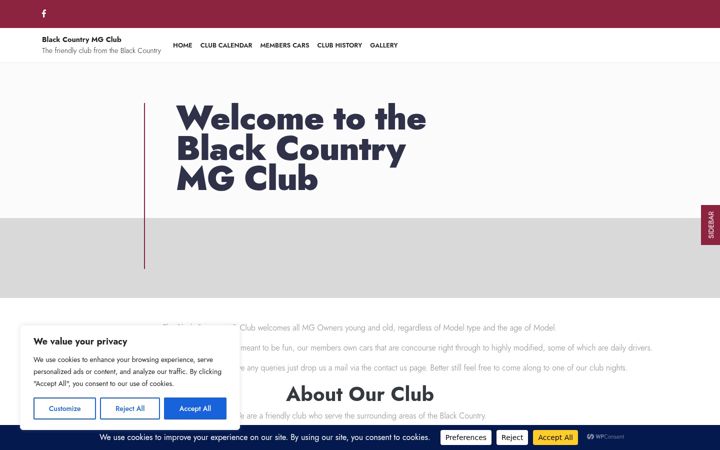 Screenshot of blackcountrymgclub.co.uk