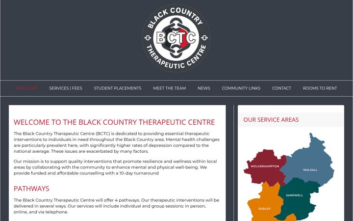 Screenshot of blackcountrytherapeuticcentre.co.uk