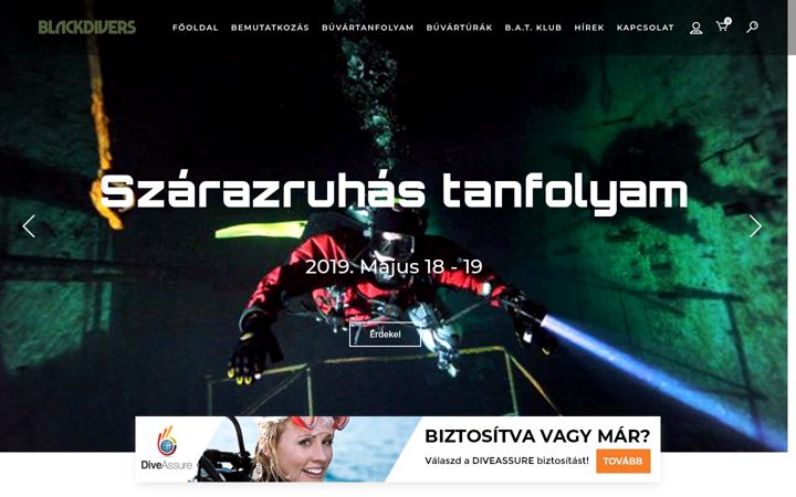 Snímek obrazovky blackdivers.hu