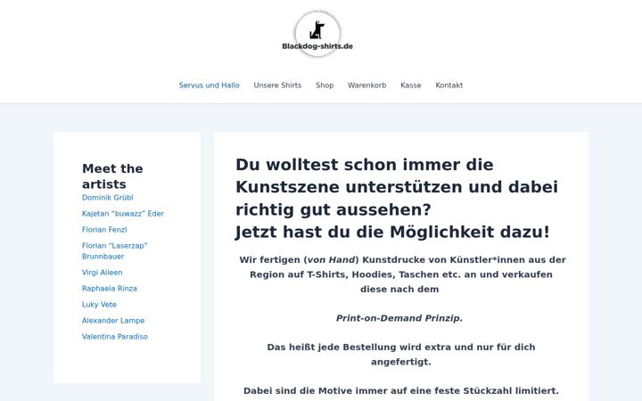 Screenshot of blackdog-shirts.de