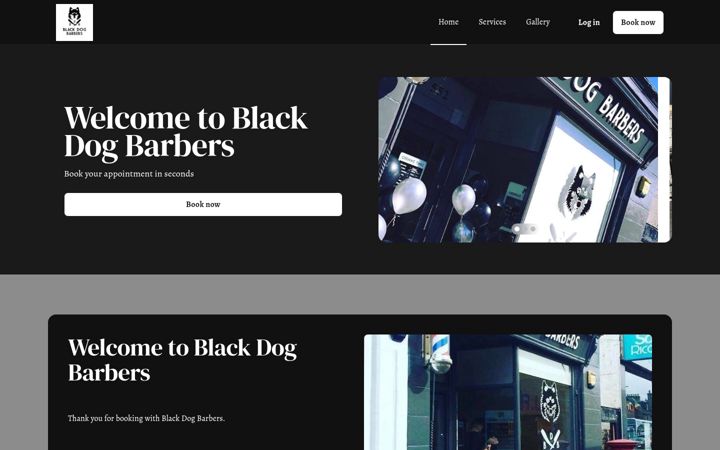 Screenshot of blackdogbarbers.com