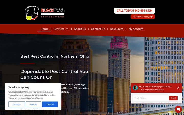 Screenshot of blackdogpestsolutions.com