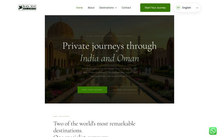 Screenshot of blackdoveholidays.com