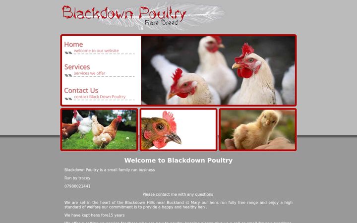 Screenshot of blackdownpoultry.co.uk