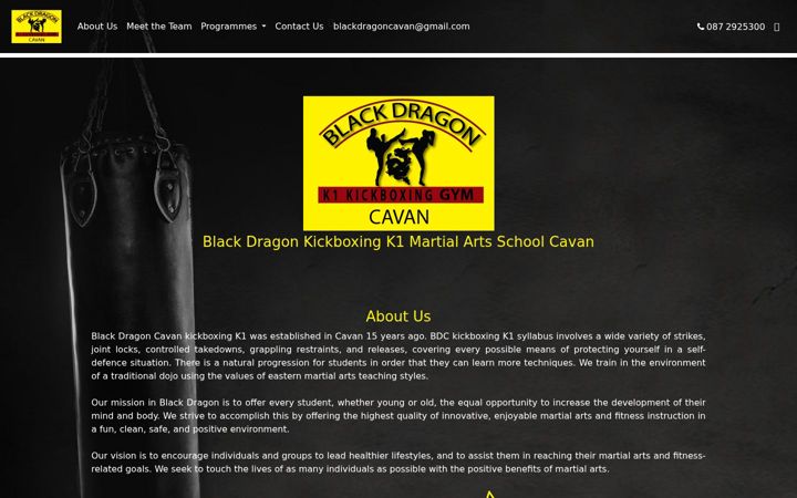 Screenshot of blackdragoncavan.com