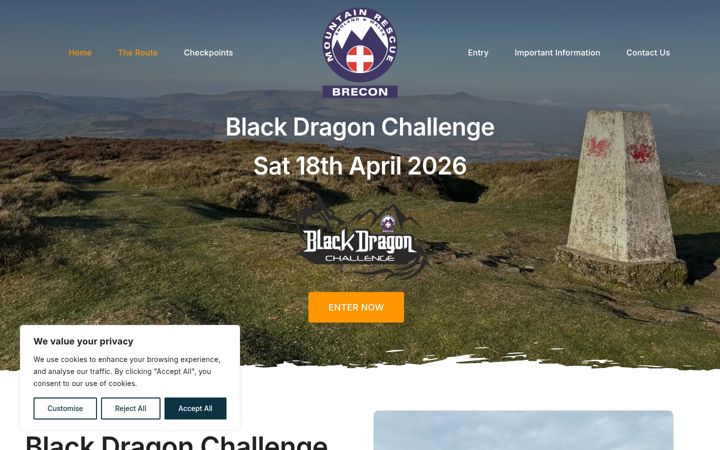 Screenshot of blackdragonchallenge.com