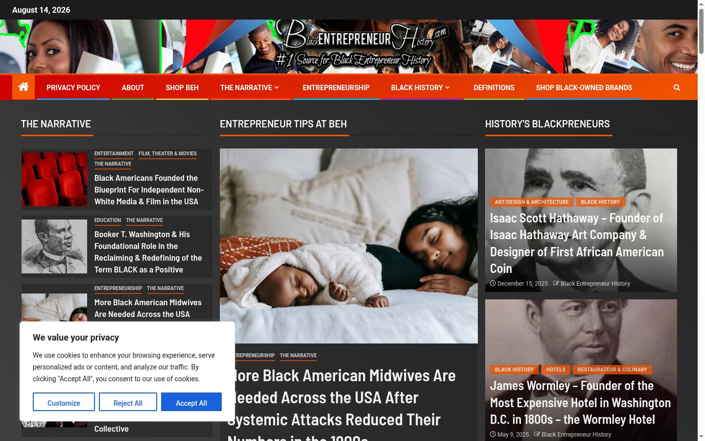 Screenshot of the consent banner shown before any interaction