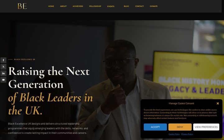 Screenshot of blackexcellence.uk