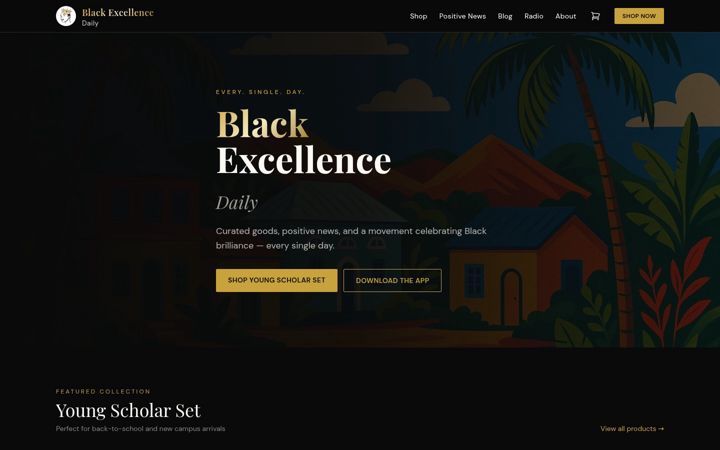 Screenshot of blackexcellencedaily.com
