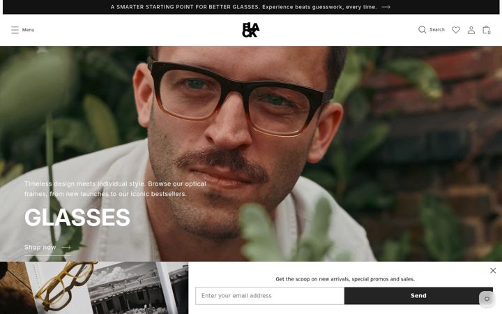 Screenshot ta' blackeyewear.com