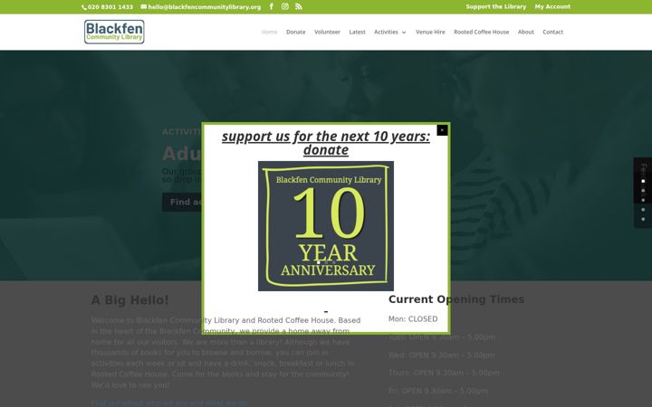 Screenshot of blackfencommunitylibrary.org