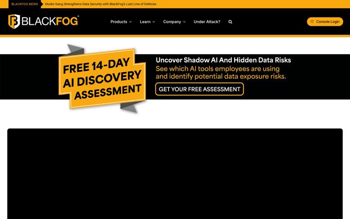 Screenshot of blackfog.com