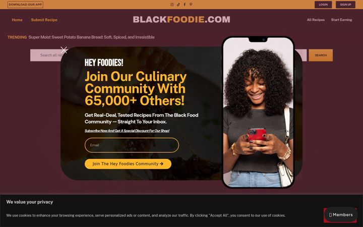 Screenshot di blackfoodie.com