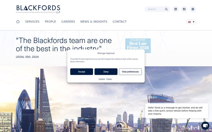 Screenshot di blackfords.com