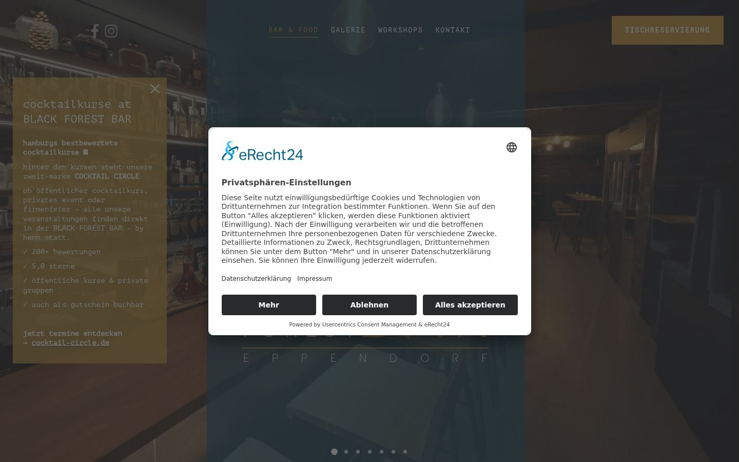 Screenshot del banner di consenso mostrato prima di qualsiasi interazione