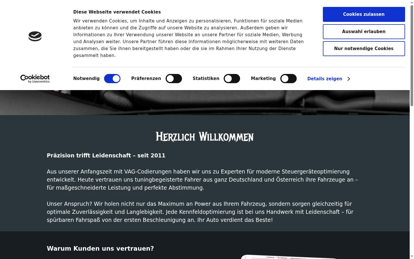 Screenshot of the consent banner shown before any interaction