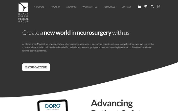 Ekrano kopija blackforestmedical.com