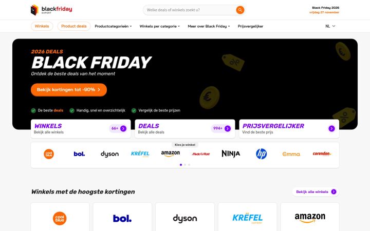Captura de pantalla de blackfridayexpert.be