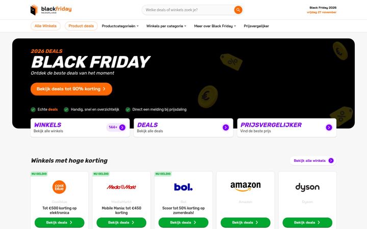 Screenshot of blackfridaynederland.nl