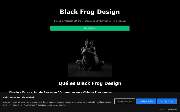 Screenshot of blackfrogdesign.es