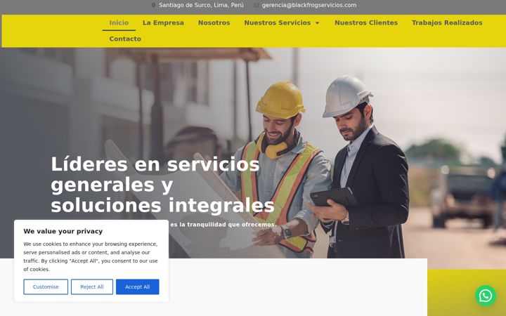 Screenshot of blackfrogservicios.com