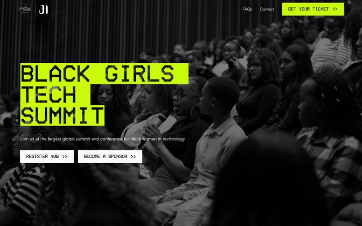 Screenshot of blackgirlstechsummit.com