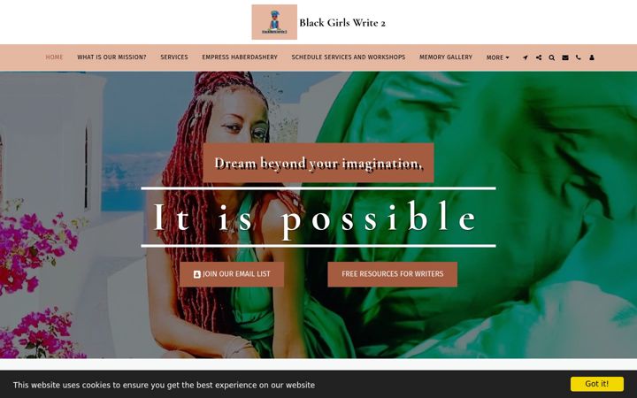 Screenshot of blackgirlswrite2.com