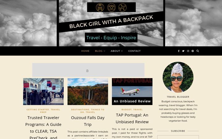 Screenshot of blackgirlwithabackpack.com