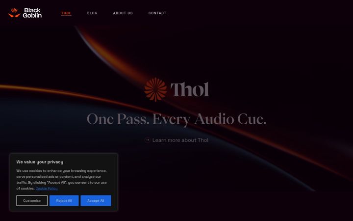 Capture d'écran de blackgoblinaudio.co.uk