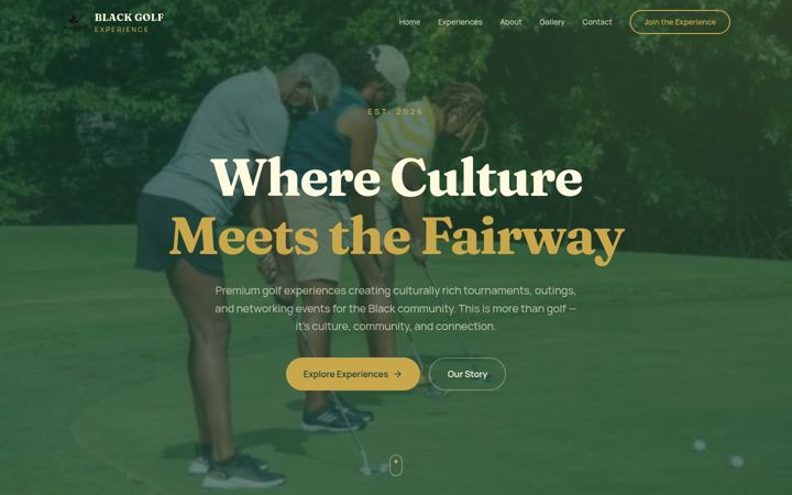 Screenshot of blackgolfexperience.com