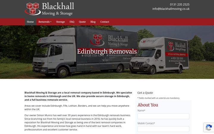 Capture d'écran de blackhallmoving.co.uk