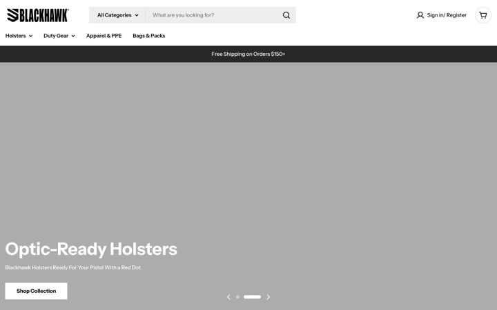 Screenshot di blackhawk.com