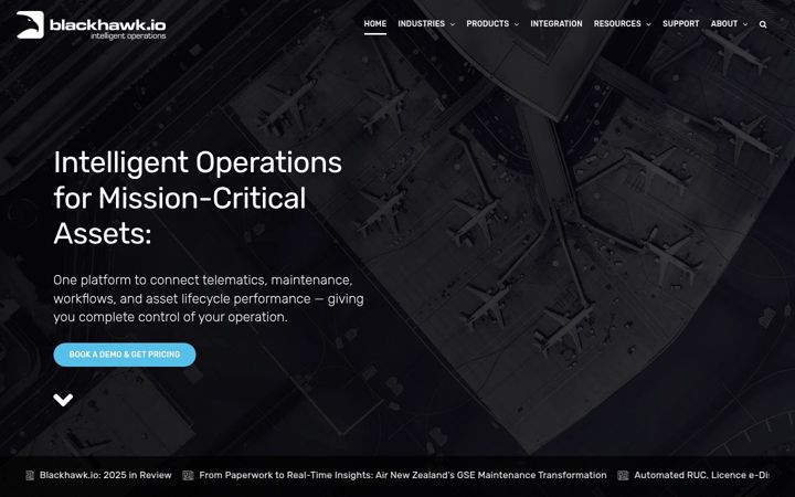 Snímek obrazovky blackhawk.io