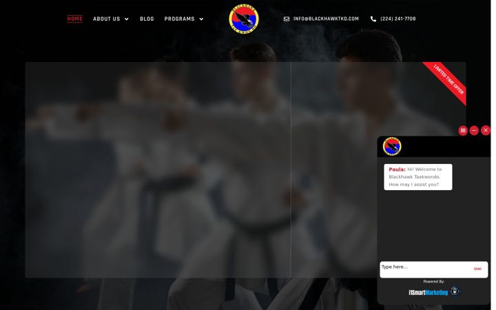 Capture d'écran de blackhawktkd.com