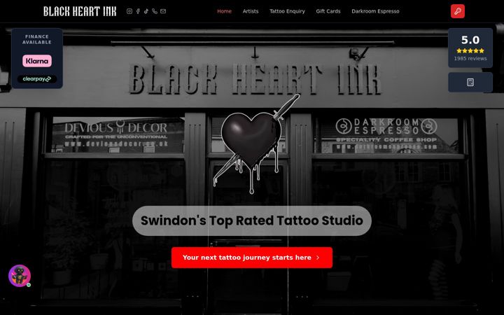 Screenshot of blackheart.ink