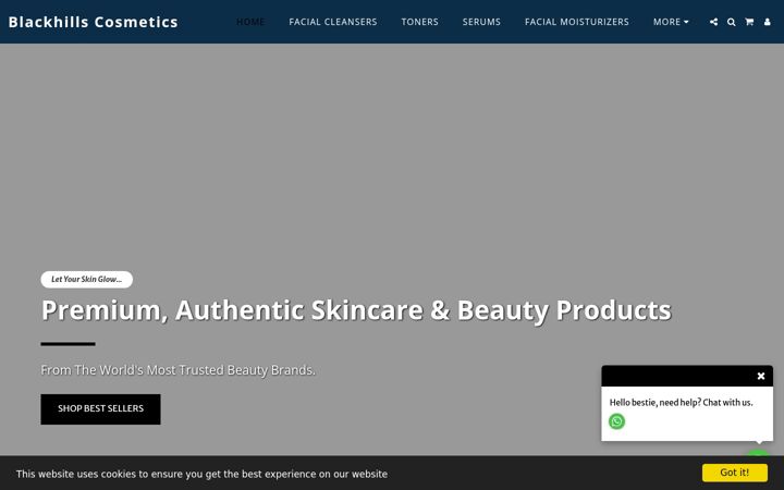 Capture d'écran de blackhills-cosmetics.com