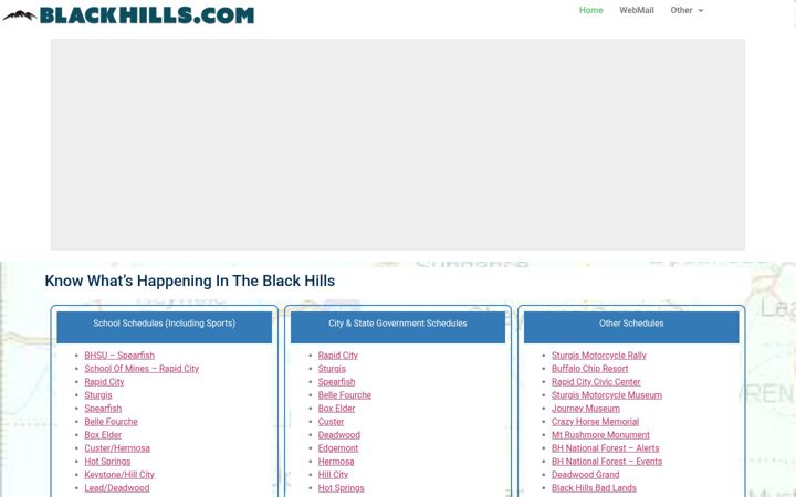 Screenshot of blackhills.net