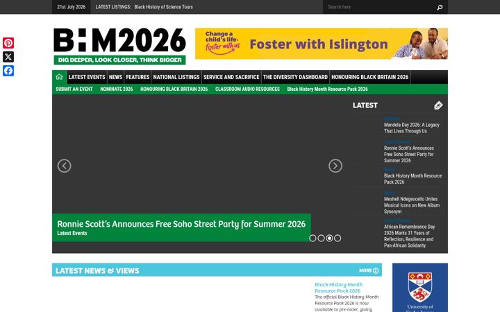 Screenshot of blackhistorymonth.org.uk