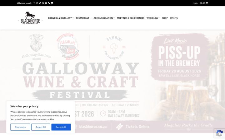 Snímek obrazovky blackhorse.co.za