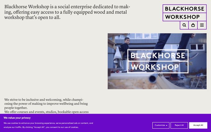 Екранна снимка на blackhorseworkshop.co.uk