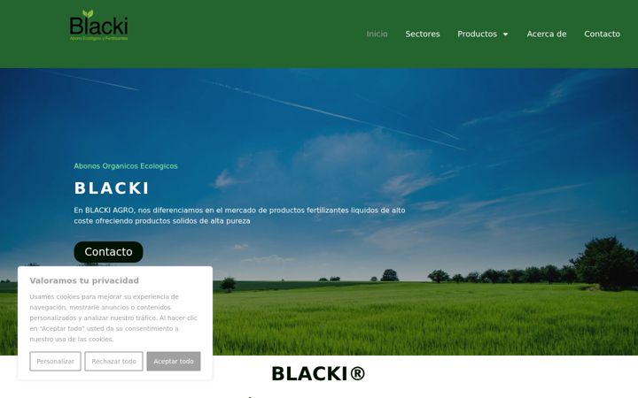 Screenshot of blackiagro.com.es